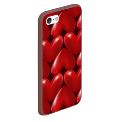 Чехол для iPhone 5/5S матовый Red hearts - фото 2