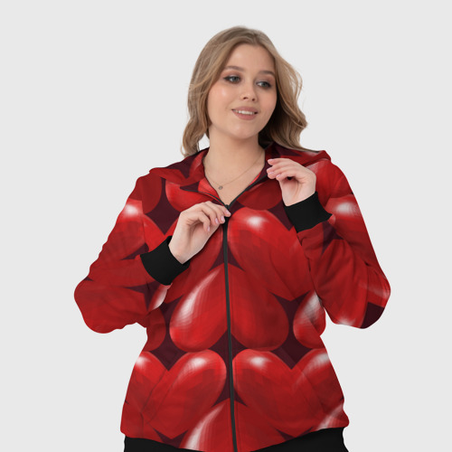 Женский костюм 3D с принтом Red hearts, фото #4