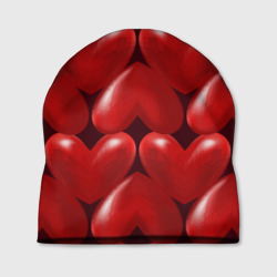 Шапка 3D Red hearts