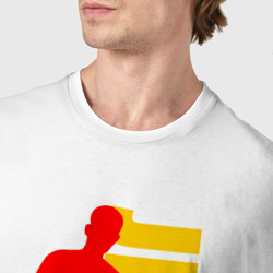 Футболка с принтом NBA Джимми Батлер для мужчины, вид на модели спереди №4. Цвет основы: белый