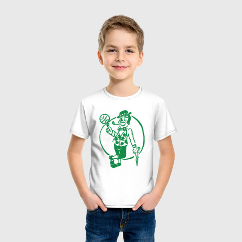 Детская футболка хлопок Celtics man, цвет белый - фото 3