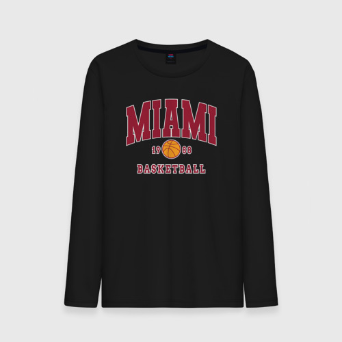 Мужской лонгслив хлопок Miami basketball, цвет черный