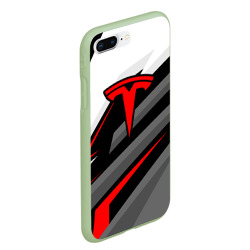 Чехол для iPhone 7Plus/8 Plus матовый Tesla - красная линия - фото 2