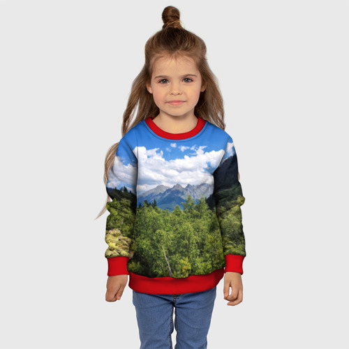 Детский свитшот 3D с принтом Фото гор, фото #4