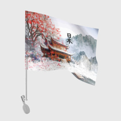 Флаг для автомобиля Япония - весна в горах