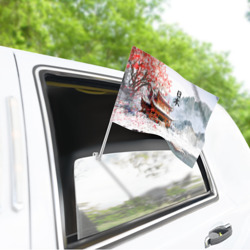 Флаг для автомобиля Япония - весна в горах - фото 2