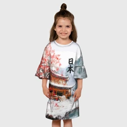 Детское платье 3D Япония - весна в горах - фото 2