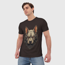 Мужская футболка 3D Механический пёс - фото 2