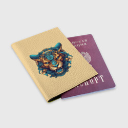 Обложка для паспорта матовая кожа Механический ягуар - фото 2