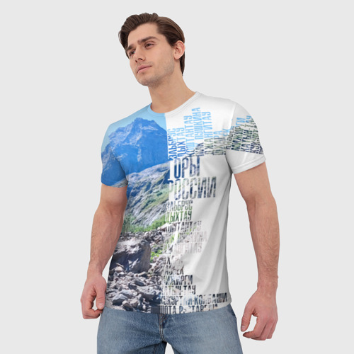 Мужская футболка 3D Горы России, цвет 3D печать - фото 3