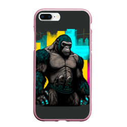 Чехол для iPhone 7Plus/8 Plus матовый Киберпанк-горилла