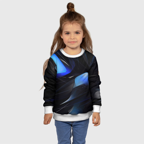 Детский свитшот 3D Black blue elements, цвет 3D печать - фото 7