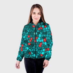 Женская куртка 3D Мозаика бирюзовый - фото 2