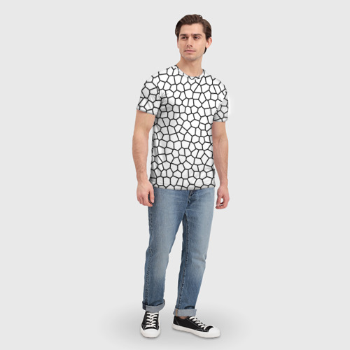 Мужская футболка 3D Мозаика белый, цвет 3D печать - фото 5