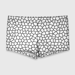 Мужские купальные плавки 3D Мозаика белый