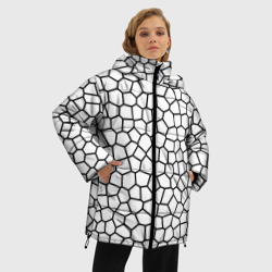 Женская зимняя куртка Oversize Мозаика белый - фото 2