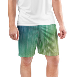 Мужские шорты спортивные Градиент полосы зеленый - фото 2