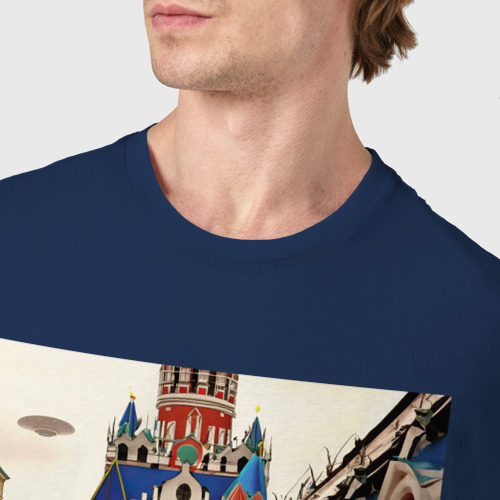 Мужская футболка хлопок Они существуют - Селфи в Москве, цвет темно-синий - фото 6
