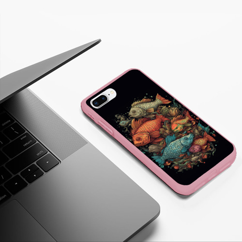 Чехол для iPhone 7Plus/8 Plus матовый с принтом Разноцветные   рыбы, фото #5