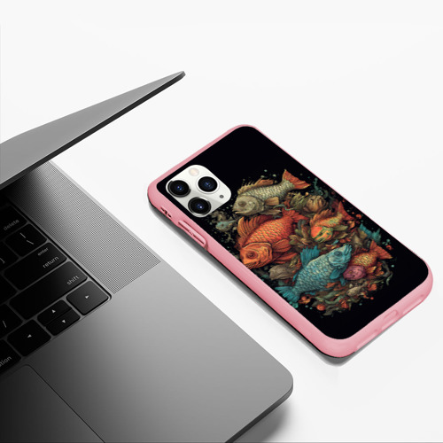 Чехол для iPhone 11 Pro Max матовый с принтом Разноцветные   рыбы, фото #5