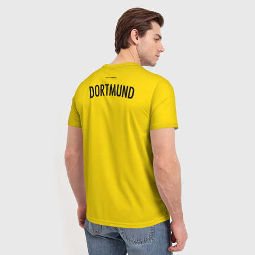 Мужская футболка 3D ФК Боруссия Дортмунд форма 23-24 домашняя, цвет 3D печать - фото 4