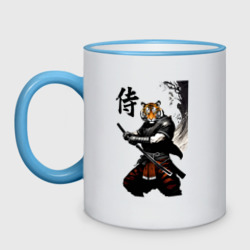Кружка двухцветная Тигр самурай - иероглиф