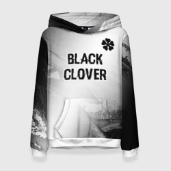 Женская толстовка 3D Black Clover glitch на светлом фоне: символ сверху