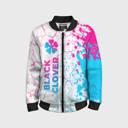 Детский бомбер 3D Black Clover neon gradient style: по-вертикали