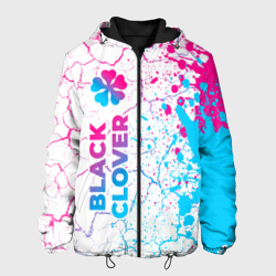 Мужская куртка 3D Black Clover neon gradient style: по-вертикали