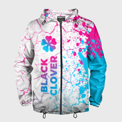 Мужская ветровка 3D Black Clover neon gradient style: по-вертикали