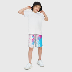 Детские спортивные шорты 3D Black Clover neon gradient style: по-вертикали - фото 2