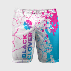 Мужские шорты спортивные Black Clover neon gradient style: по-вертикали