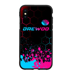 Чехол для iPhone XS Max матовый Daewoo - neon gradient: символ сверху