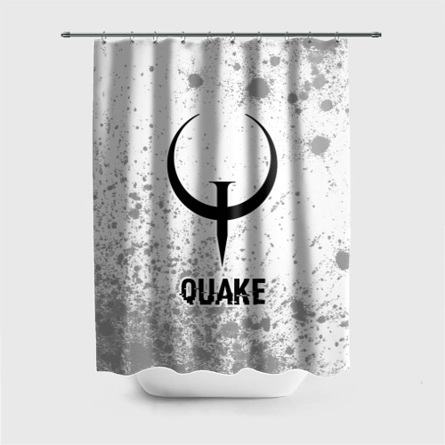 Штора 3D для ванной Quake glitch на светлом фоне