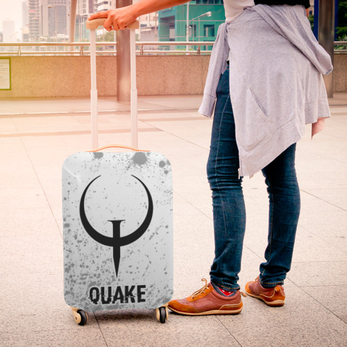 Чехол для чемодана 3D Quake glitch на светлом фоне, цвет 3D печать - фото 4