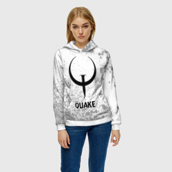 Женская толстовка 3D Quake glitch на светлом фоне - фото 2