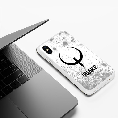 Чехол для iPhone XS Max матовый Quake glitch на светлом фоне - фото 5