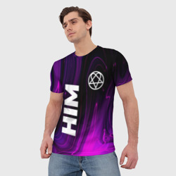 Мужская футболка 3D HIM violet plasma - фото 2