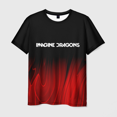 Мужская футболка 3D Imagine Dragons red plasma, цвет 3D печать