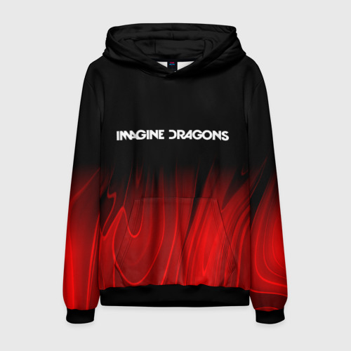 Мужская толстовка 3D Imagine Dragons red plasma, цвет черный