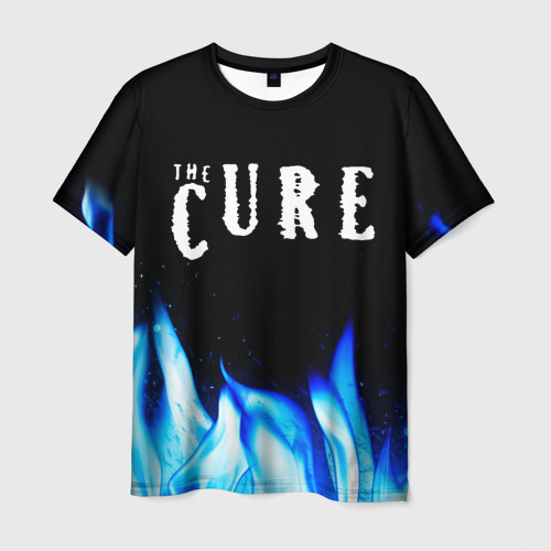 Мужская футболка 3D The Cure blue fire, цвет 3D печать