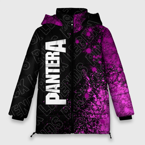 Женская зимняя куртка 3D с принтом Pantera rock Legends: по-вертикали, вид спереди #2