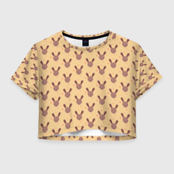 Женская футболка Crop-top 3D Паттерн милые кролики