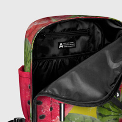 Рюкзак с принтом Сочный арбузик для женщины, вид на модели спереди №5. Цвет основы: белый