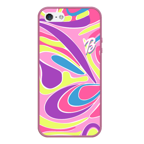 Чехол для iPhone 5/5S матовый Barbie Totally Hair - ретро костюм, цвет розовый