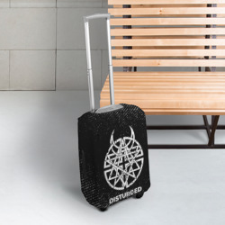 Чехол для чемодана 3D Disturbed с потертостями на темном фоне - фото 2