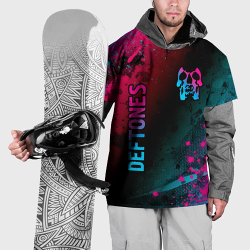 Накидка на куртку 3D Deftones - neon gradient: надпись, символ, цвет 3D печать