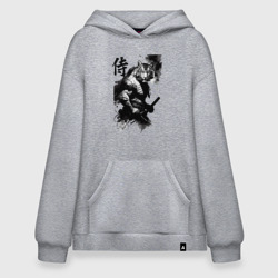 Худи SuperOversize хлопок Tiger samurai - hieroglyph - art