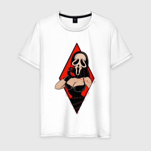 Мужская футболка из хлопка с принтом Scream girl, вид спереди №1
