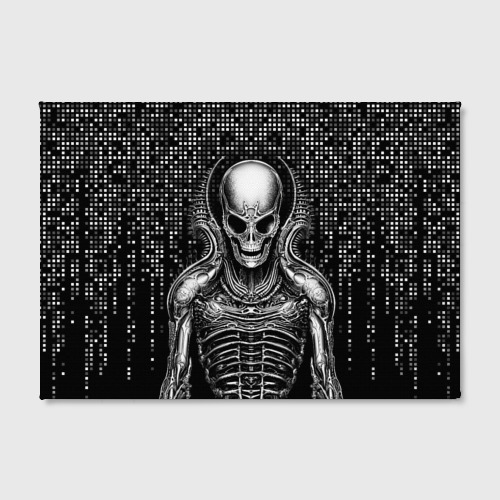 Холст прямоугольный Скелет пришельца, цвет 3D печать - фото 2